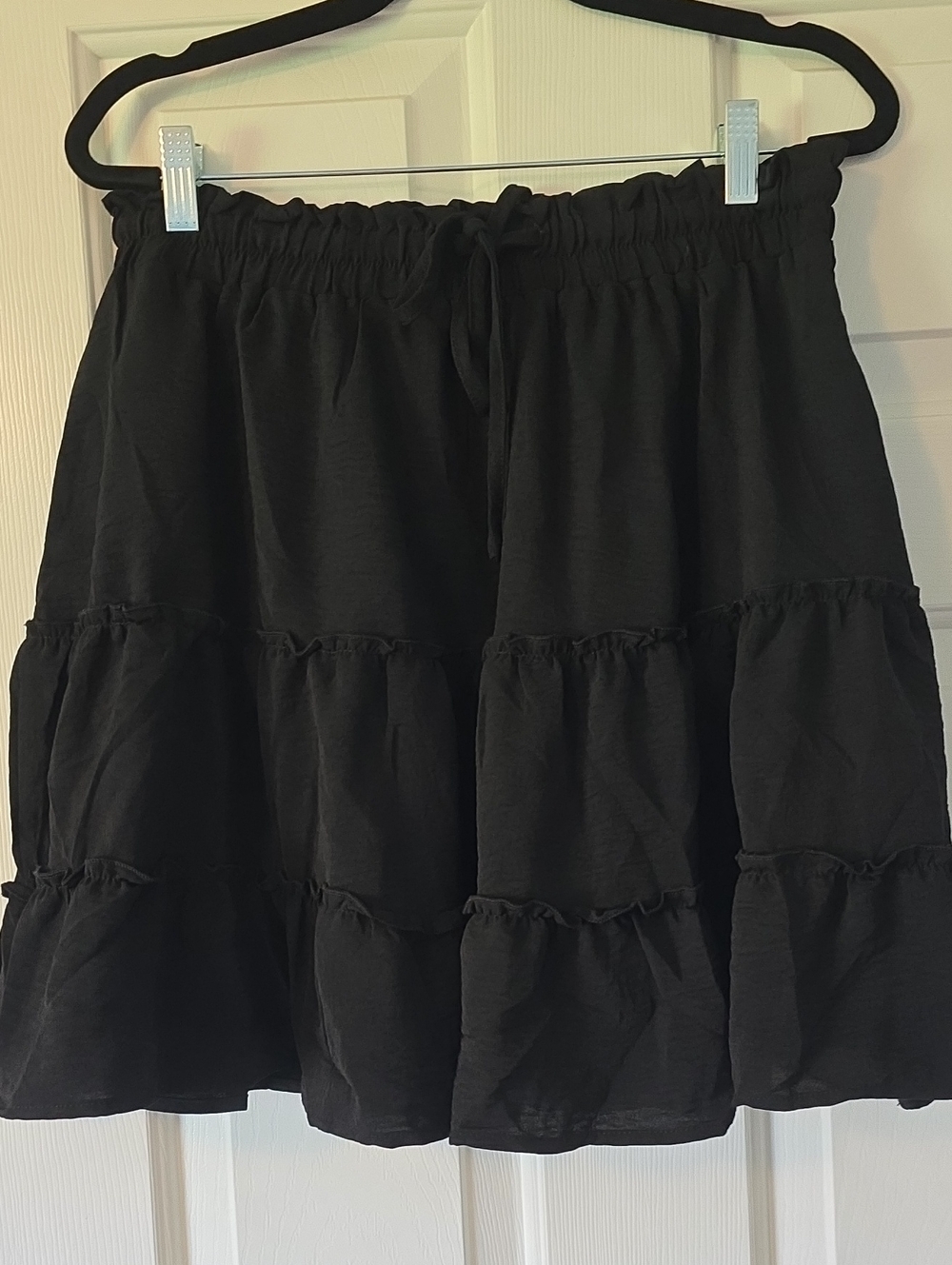 Women’s Black Tiered Midi Skort Sz Lg